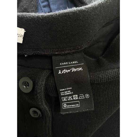 & Other Stories Black Knit Textured Button Jogger - Picture 6 of 7